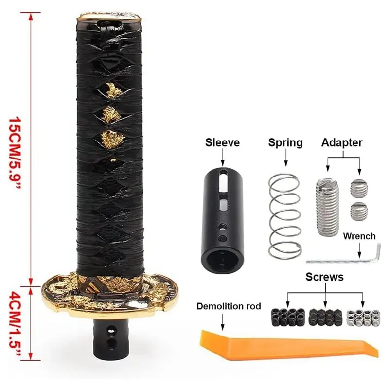 Gearbox Shift Knob Handle 150MM Universal Samurai Automatic Transmission With Button Gear Shifter Lever Knob