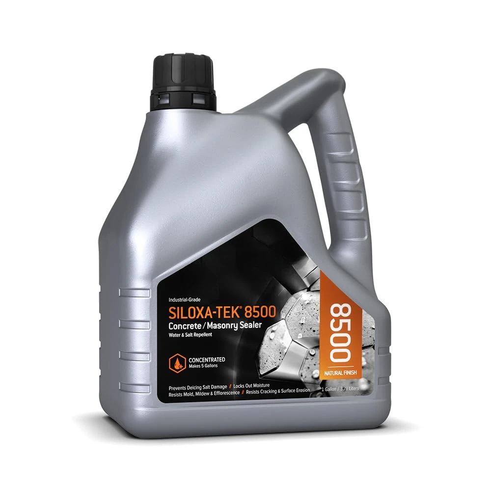 Siloxa-Tek 8500 초농축 콘크리트 실러, 물 및 염분 방수제, 1 갤런, 5 갤런 제조 맑은 물