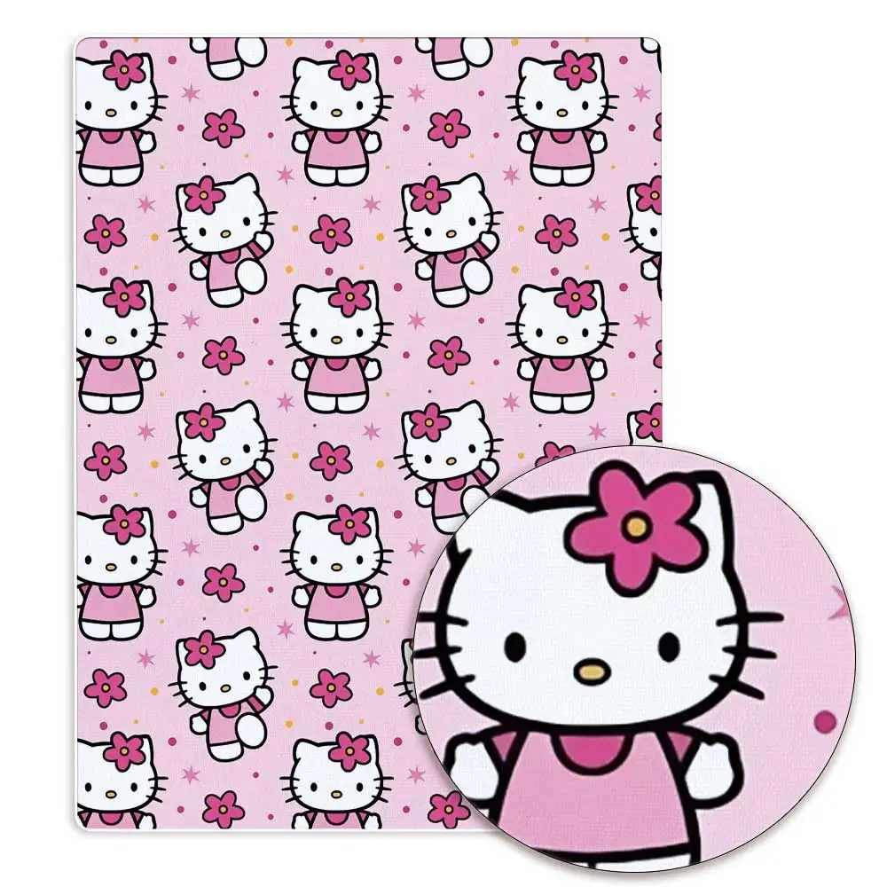 هالو كيتي قماش قطني كرتوني ، نسيج مرقع ، منسوجات منزلية ، خياطة فستان دمية ، ستارة ، بوليستر ، 140 × 50 سم