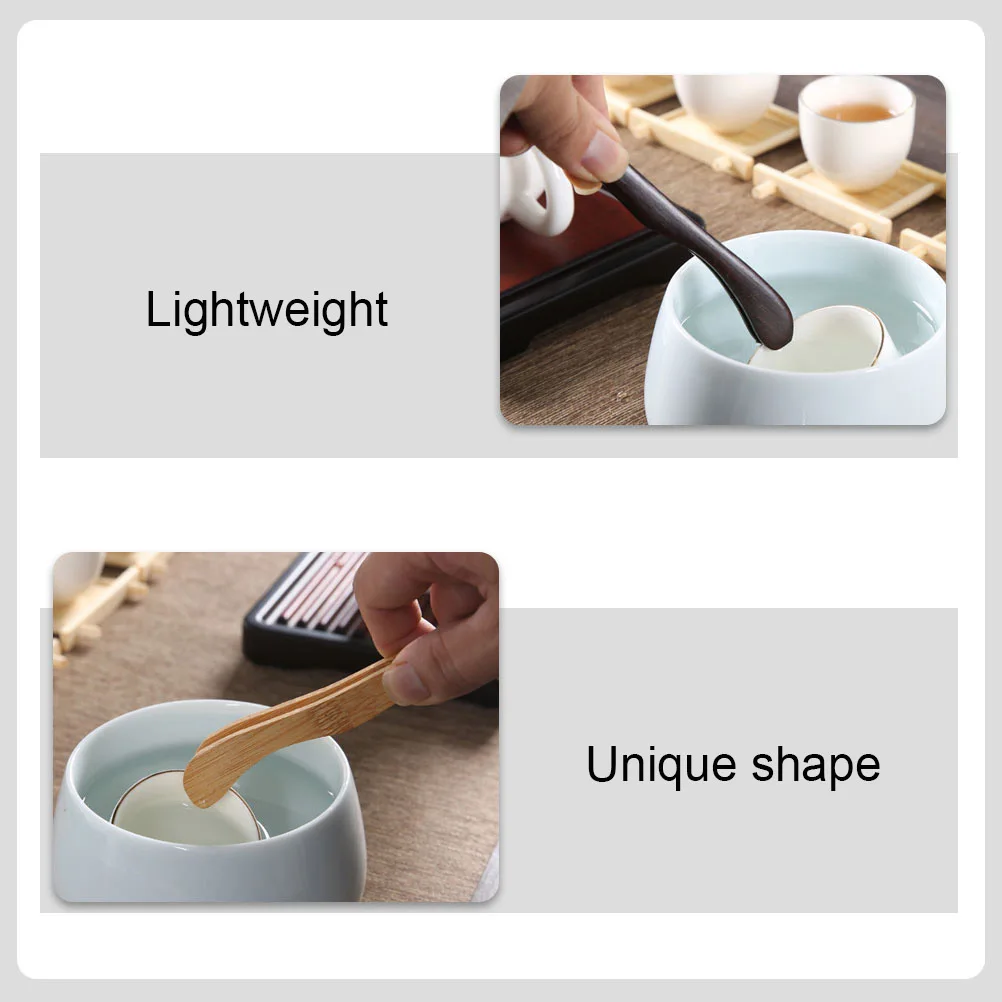 

9 Pcs Tea Clip Accessories Black Wood Anti scald Cup Holder Bamboo Design Practical Kitchen Bar Use Safe Hygienic Eco Material