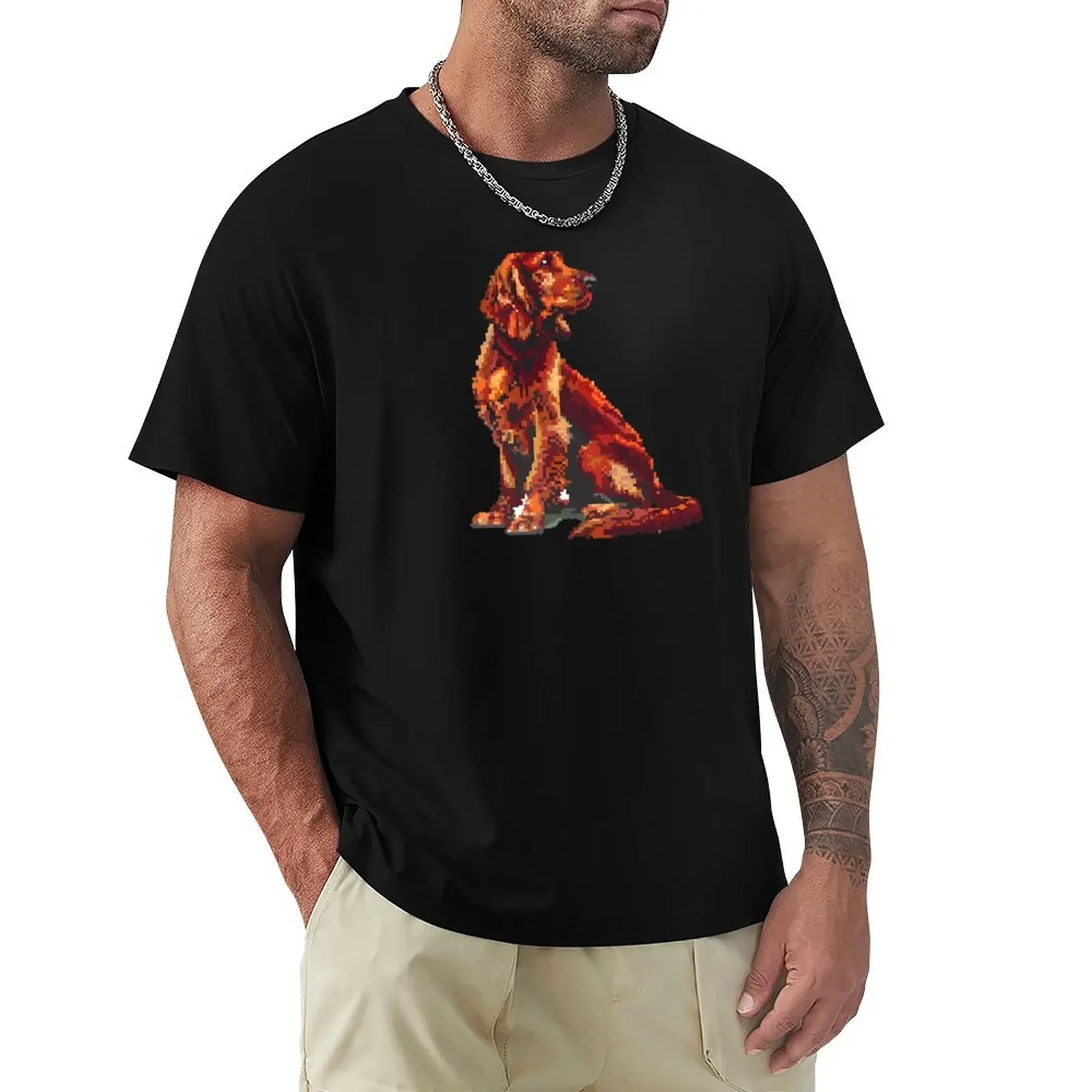 Pixel Irish Setter T-Shirt customs design your own aesthetic clothes black t shirts for men