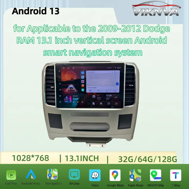 for 2009-2012 Dodge RAM 13.1 inch vertical screen Android smart navigation system