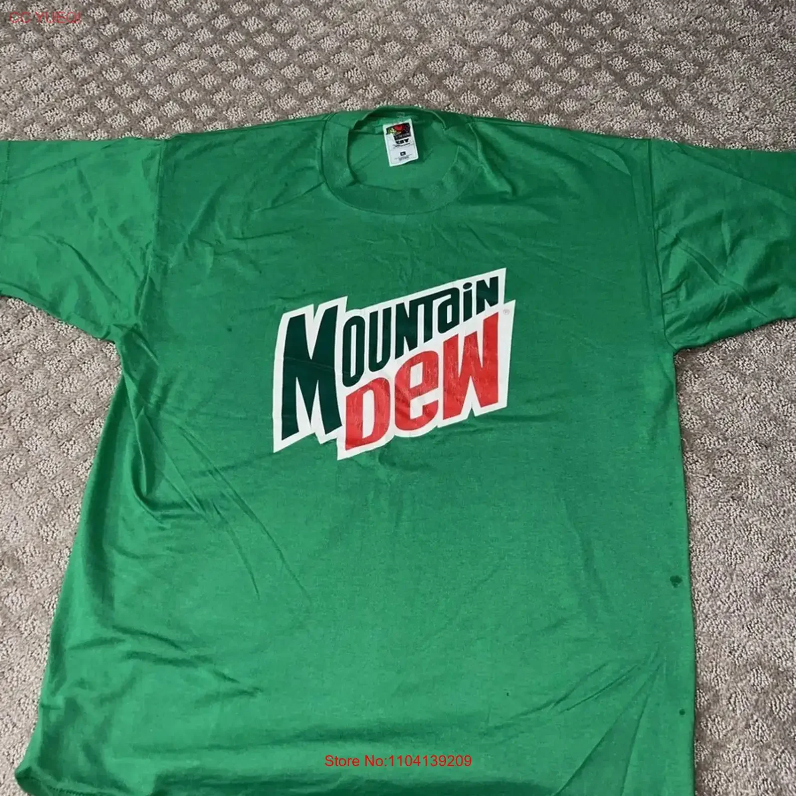 Camiseta vintage com logotipo da Mountain Dew, todos os tamanhos S 5XL Z143, vintage, lavada, respirável, unissex, elegante, macia, confortável