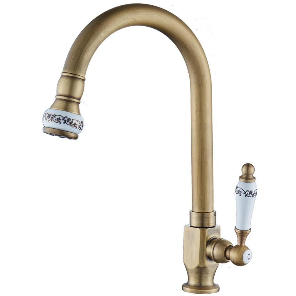 

Antique Copper Single Cold Water Faucet 360-Degree Rotation Vertical Rotating Basin Tap For Outdoor Bathroom Basin Faucet