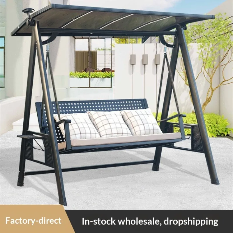 Aluminum outdoor swing chair quick-drying cushion for patio garden family balcony - indoor/outdoor leisure,