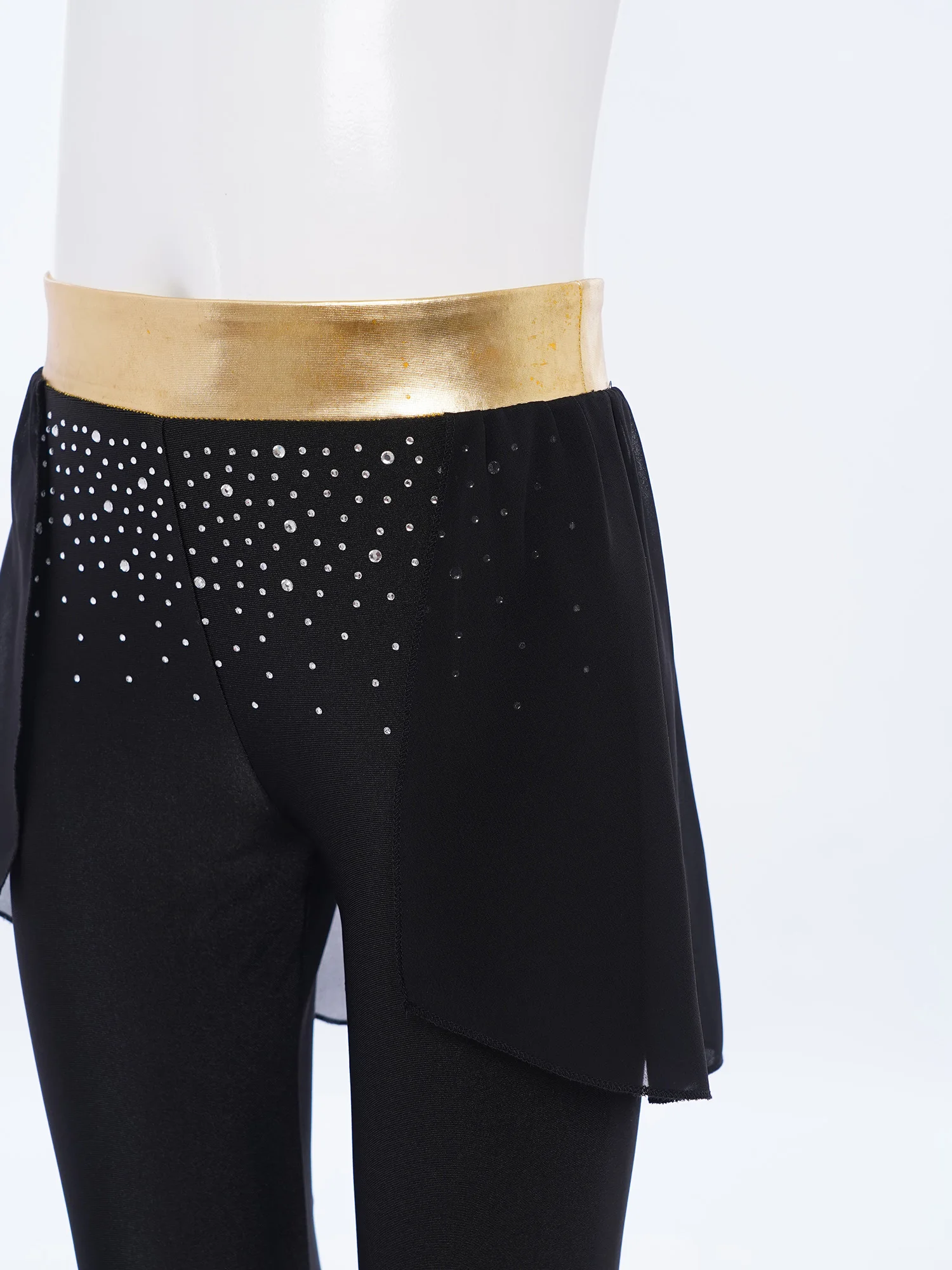 Celana Tari Balet Anak Perempuan Legging Anak-anak Glitter Berlian Imitasi Celana Senam Ritmik Kostum Kompetisi Figure Skating