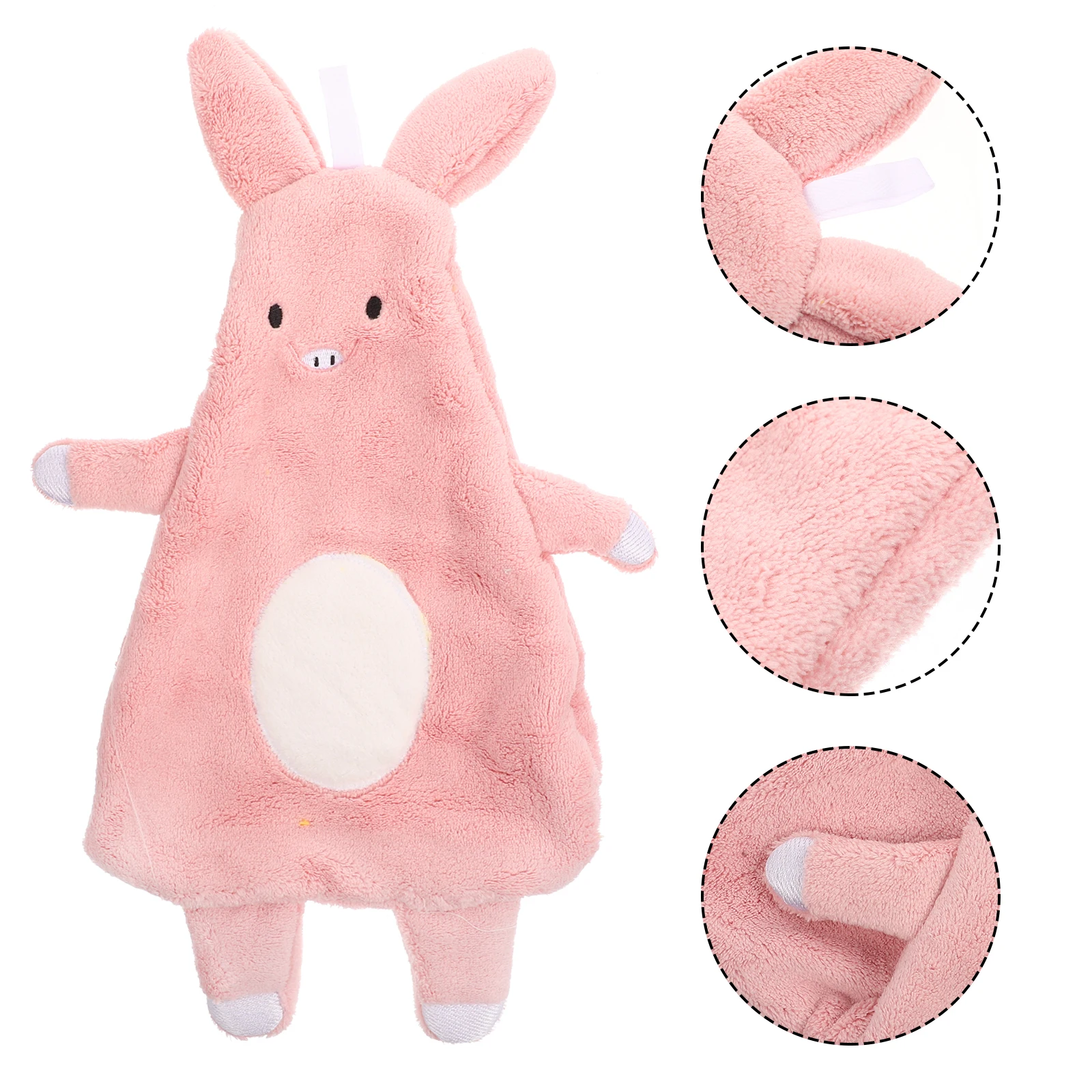 منشفة يد مريحة برسوم كرتونية، تصميم حيوان لطيف، صوف مرجاني ناعم، سريع الجفاف، ماص للماء للاستخدام المنزلي في الحمام