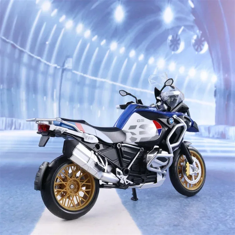 1:12 BMW R1250 GS Motorcycle model High Simulation Diecast Metal Alloy Model car Sound Light Collection Kids Toy Gifts M7