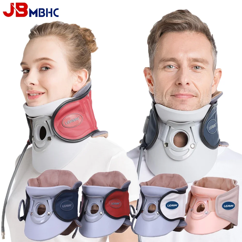 

Cervical Neck Traction Device Adjustable Neck Brace with Airbag Support Cervical Traction Device for Cervical Spine Alignment