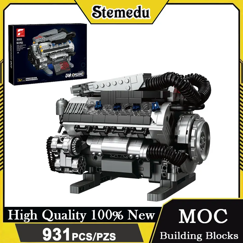 

931pcs Supercar V8 Engine Mini Particle Building Blocks Technical Mechanical Assembly Simulation Model Hobby Toys Gift For kids