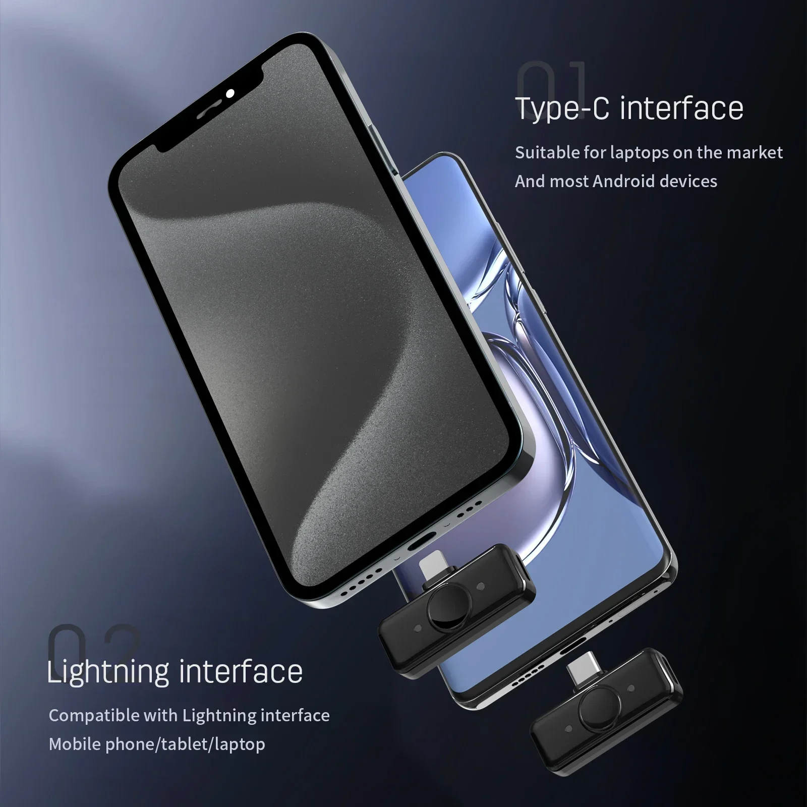 ميكروفون صغير لاسلكي Lavalier Lapel بمشبك مغناطيسي لهاتف iPhone iPad Android ومقابلات تسجيل البث المباشر في الهواء الطلق