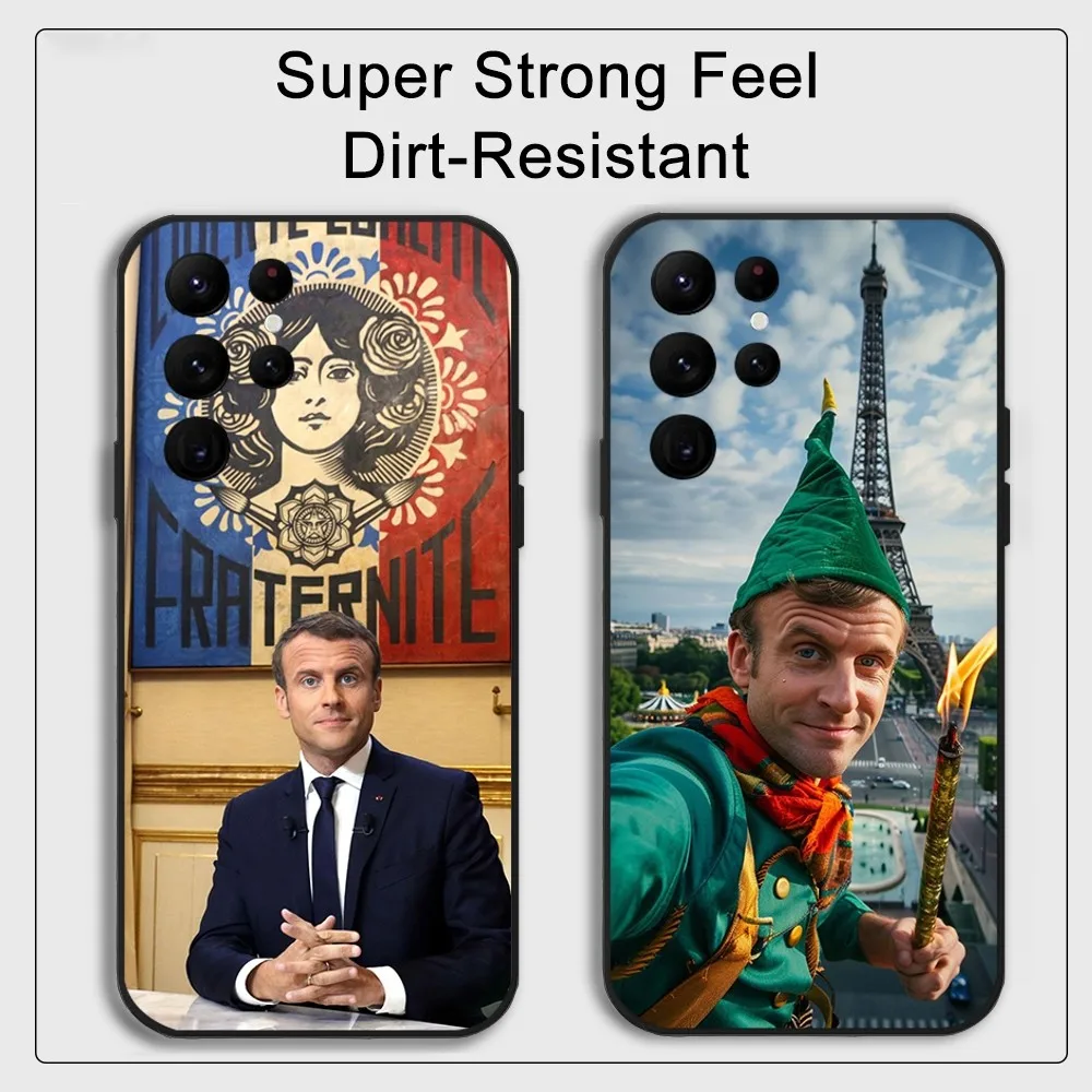 French Emmanuel Macron Phone Case Samsung S series s20 s21 s22 s23 s24 FE Plus Ultra TPU Soft to Skin-friendly case