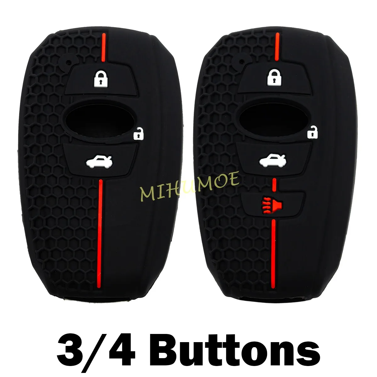 

For 2015-2025 Subaru Crosstrek Outback Forester Impreza Legacy BRZ WRX Ascent XV Silicone Car Key Case Cover Shell 3/4 Buttons