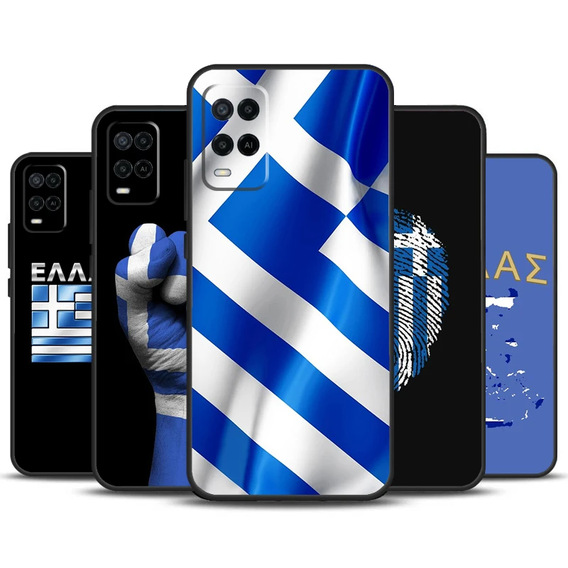 Greece Greek Flag For OPPO A78 A98 A58 A16 A76 A96 A5 A9 A53 A17 A57 A77 A15 A52 A72 A93 A74 A94 A54S Case