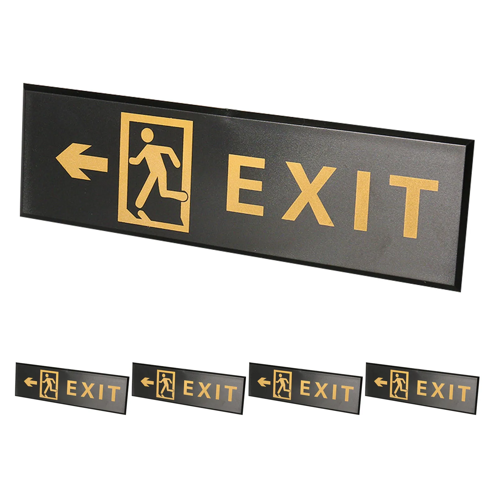 5Pcs Acrylic Exit Sign Self Adhesive Emergency Exit Plate Left Arrow Wall Door for Business Office Shopping Centers