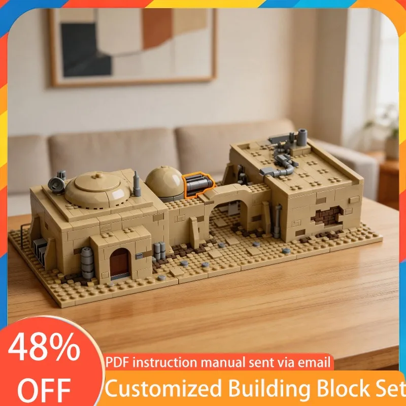

1275 PCS Minifigure Scale Desert Planet Mos Eisley Twin Cottage MOC Customize Modular Building Block DIY Boys Toy Birthday Gift