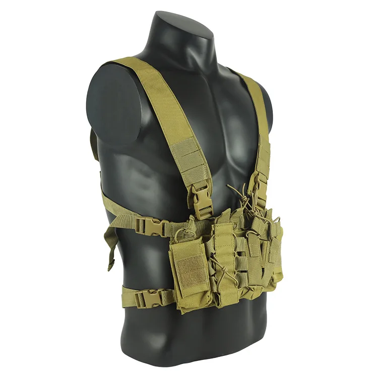 Men's breathable camouflage tactical vest, quick-release training suit, outdoor combat chest strap