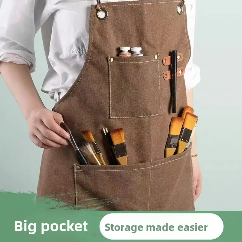الثقيلة قماش المئزر الرجال المهنية باريستا بائع الزهور لحام الشيف مقاومة للماء الدنيم نمط عمال مريلة مقهى المطبخ