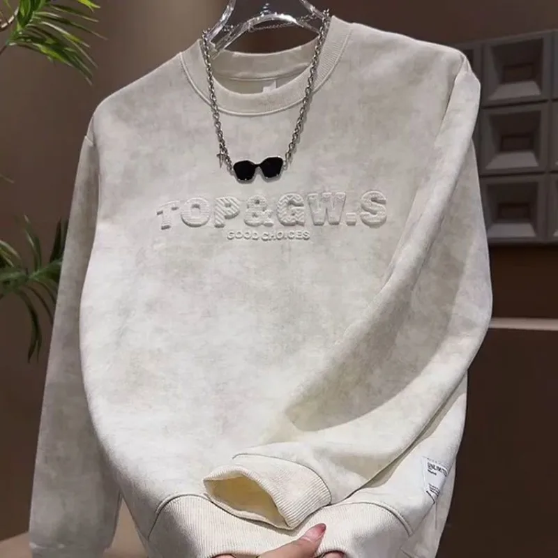 

Хлопковый мужской пуловер с круглым вырезом в американском стиле, забавная уличная одежда в стиле эмо, Harajuku, модная винтажная мужская толстовка 90-х годов Y2k Overfit