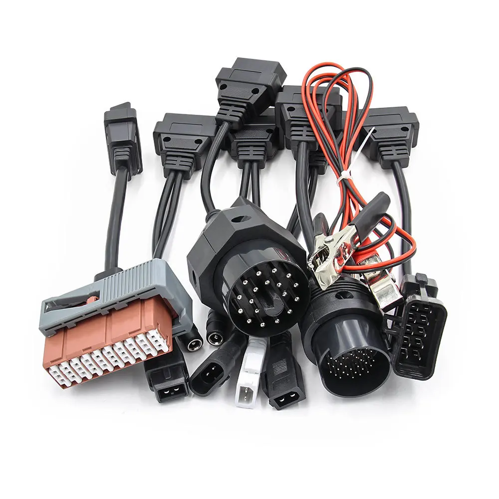 Quality Full set 8 pcs Car Converter suit Car Cables Kit Full Pins Activated OBD2 Connector Extension Cables