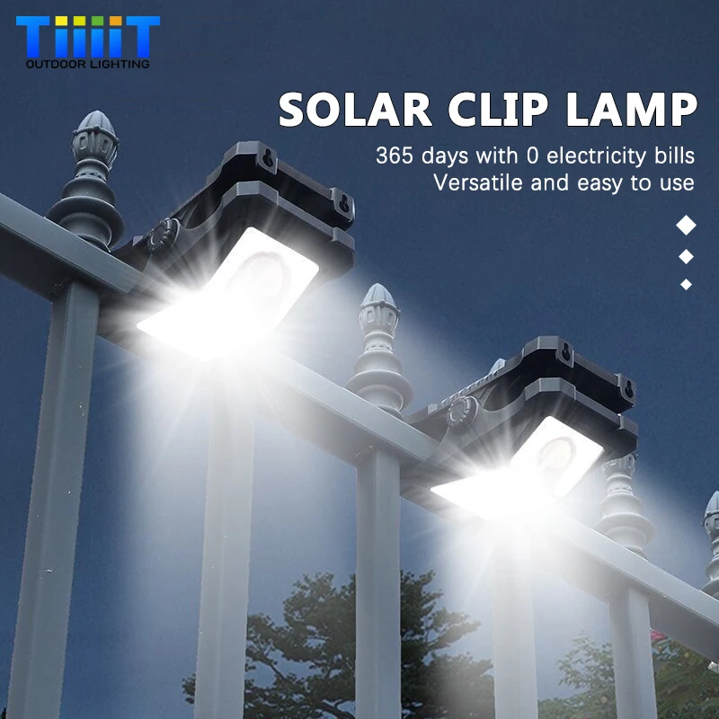 Outdoor Solar Clip Light LED Solar Garden Lights Waterproof Motion Sensor Camping Lamp Fence Street Landscape Wall Decoration