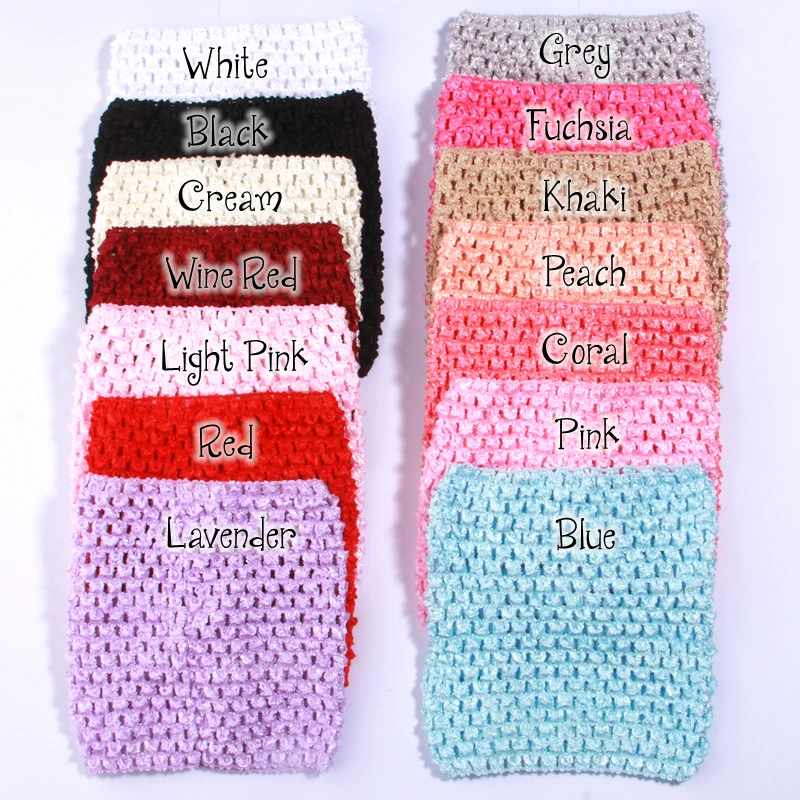 3Pcs 13*15cm Elastic Crochet Headband Knitted Turban Hair Ties Shaper Head Wrap Elastic Ribbon