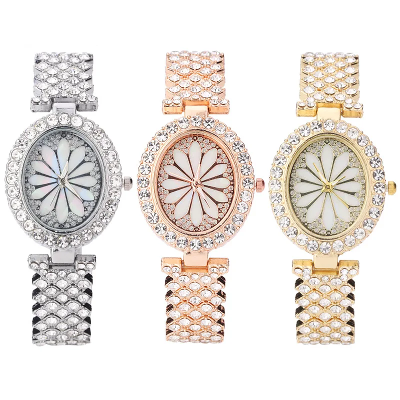 Ladies Full Sky Star Water Diamond Face Quartz Bracelet Watch Fashionable Girls Elegant Bracelet Watch V78