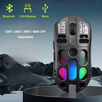 Wireless Gaming LED Back Light Optical Mouse 4800DPI Adust Wired Bluetooth USB Computer Mause Hollowed out Mice Laptop Desktop