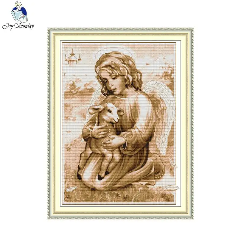 

Joy Sunday Lamb Pattern Cross Stitch Kit Home Decoration Gift Factory Outlet DMC 16CT 14CT 11CT Hand Embroidery