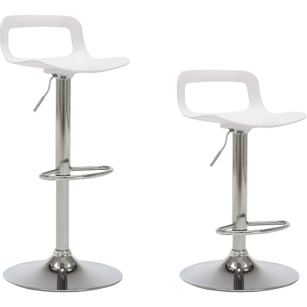 

Bar Stools Set of 2, Adjustable Counter Height Barstools, Metal Kitchen Island Bar Chairs, White