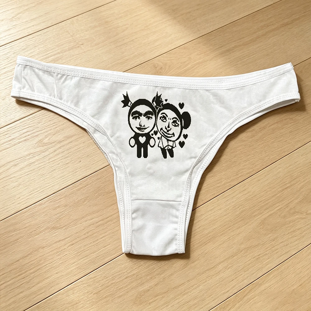 GrungeY2k Aesthetic Triangle Underwear Gothic Cool Girl Printed Punk Street 90s