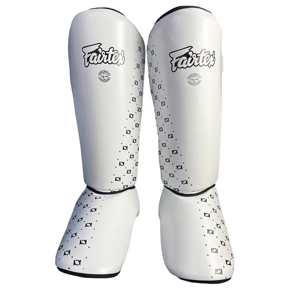 Protector de espinilla profesional blanco para niños y adultos, para entrenamiento de boxeo, kickboxing, Sanda, protección de tobillo para hombres/mujeres