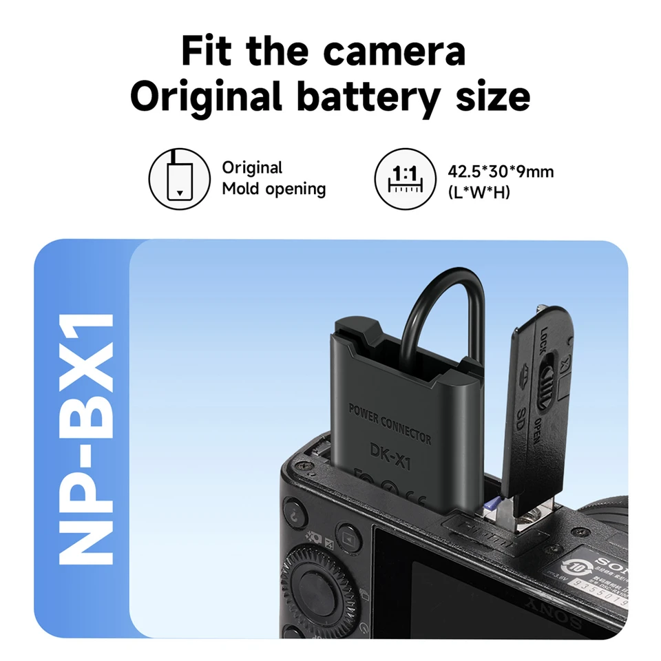 DK-X1 NP-BX1 NPBX1 ダミーバッテリー USB 電源アダプター DC カプラー