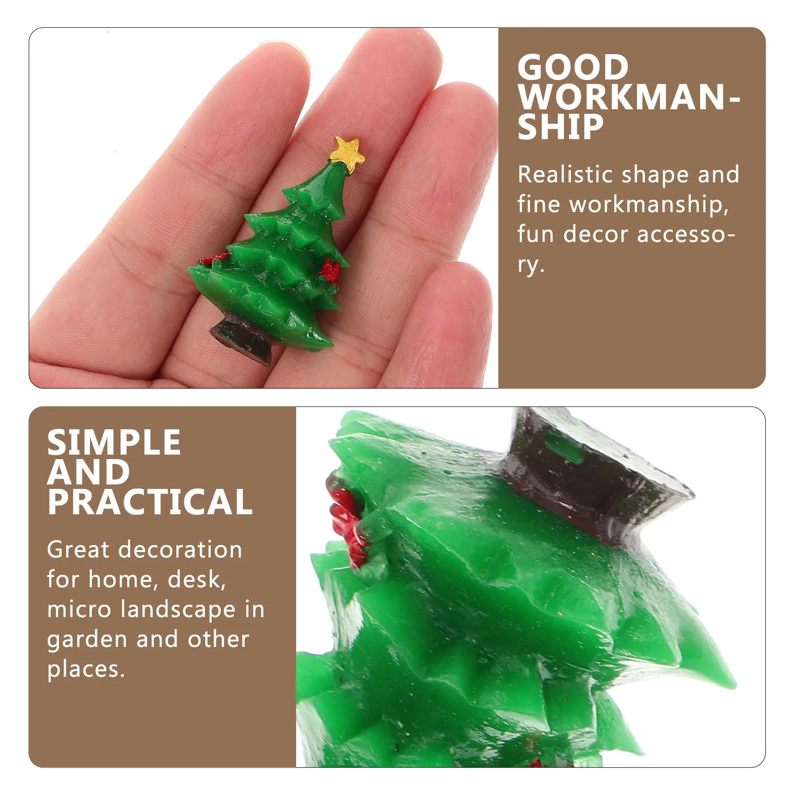 

30Pcs Resin Landscape Decor Christmas Mini Tree for Home Office Garden Holiday Microlandscape Craft Accessory Desktop Decoration