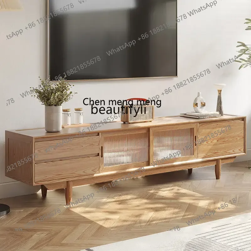 D178 Y zq Mobile TV in legno in stile nordico e giapponese Armadietto laterale moderno e semplice per la casa