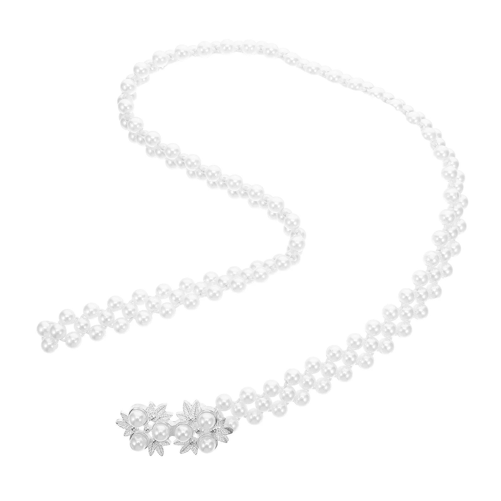 1 pezzo di cintura elastica in vita con strass perlati, accessorio di moda per donna, catena di abiti vintage in vita snella