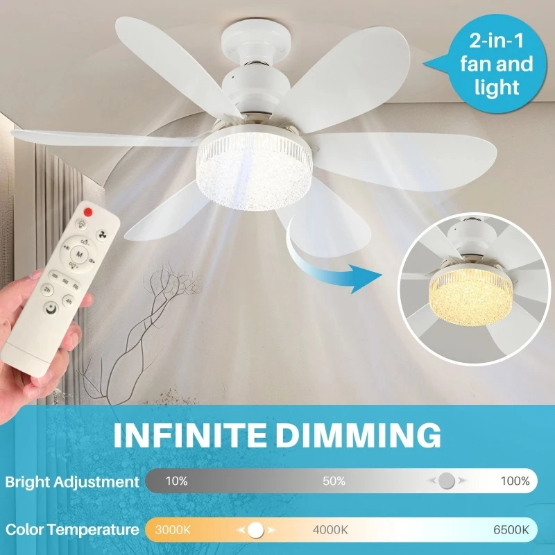 LED Ceiling Fan Remote Control Light with Dimming and Remote Control Is a Remote-Controlled Integrated Ceiling Fan