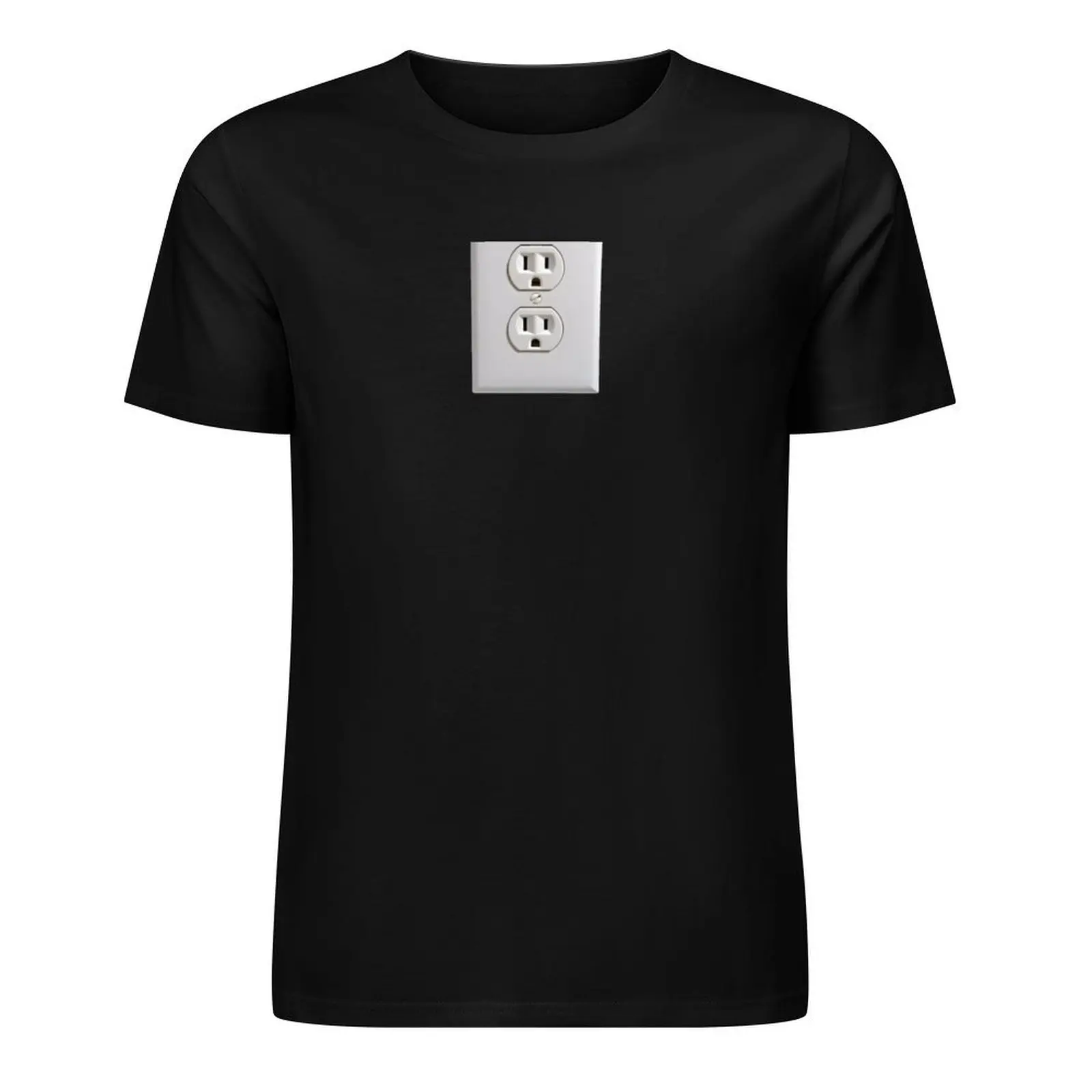 Prank Fake Wall Outlet Sticker T-Shirt vintage blanks designer t shirt men