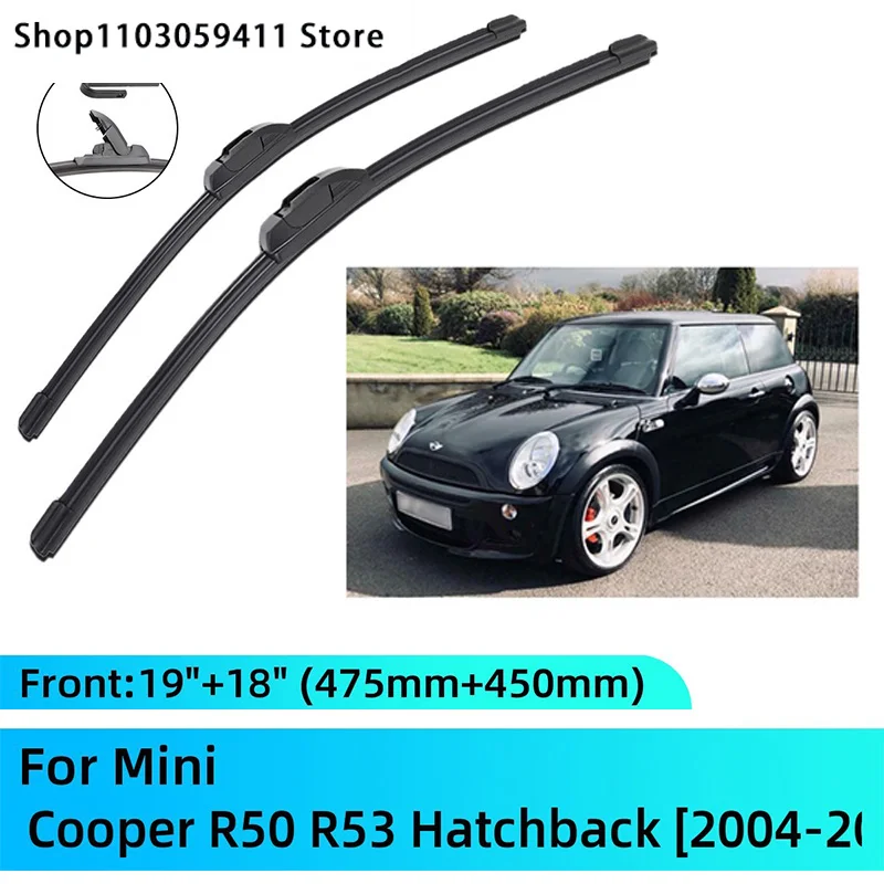 

For Mini Cooper R50 R53 Hatchback 2004-2006 Front Rear Wiper Blades Brushes Cutter Accessories J Hook 2004 2005 2006