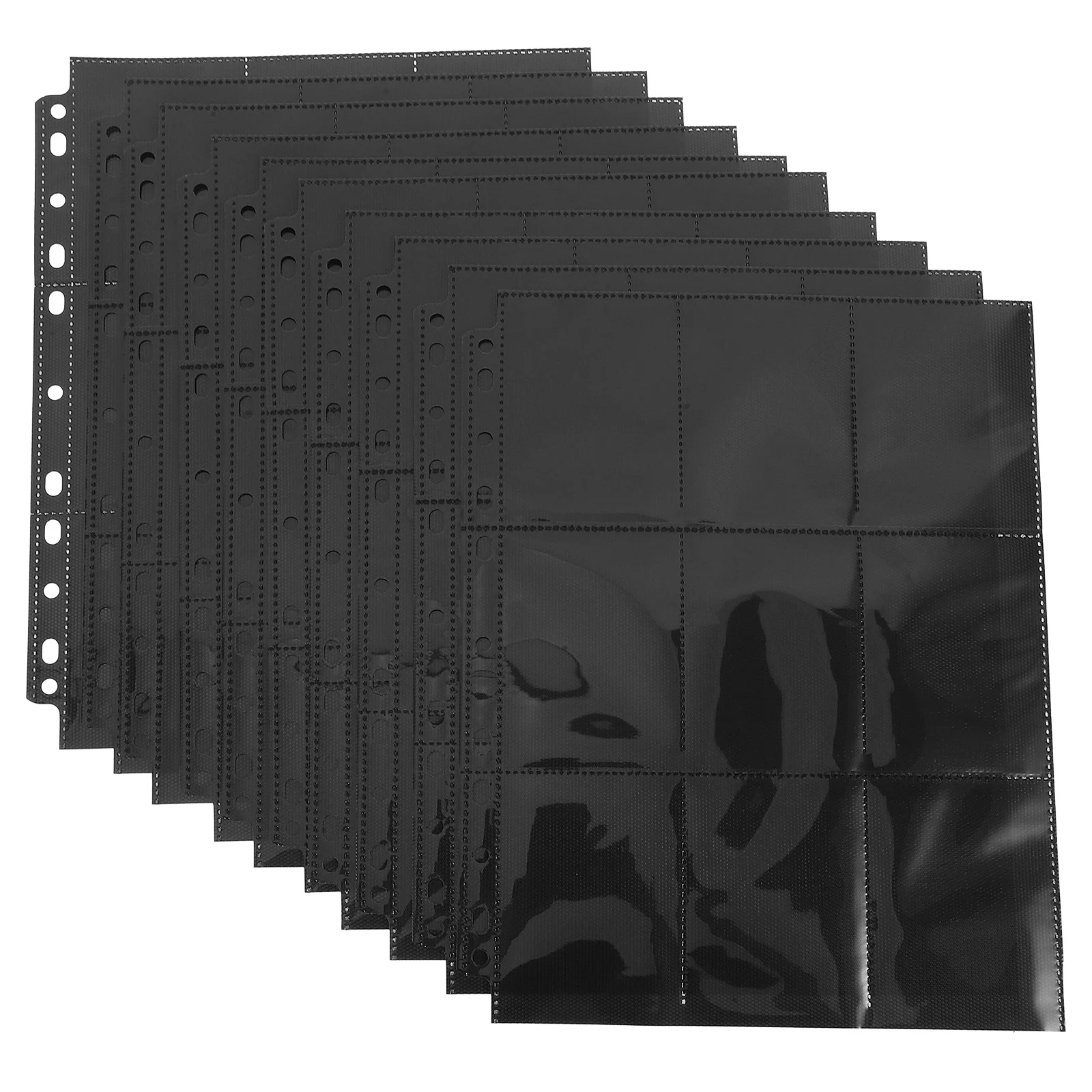 Carpeta de béisbol con soporte de doble cara, funda de Pvc de 18 bolsillos para álbum de tarjetas, recambios de almacenamiento de páginas, álbum de tarjetas ligero, 10 Uds.