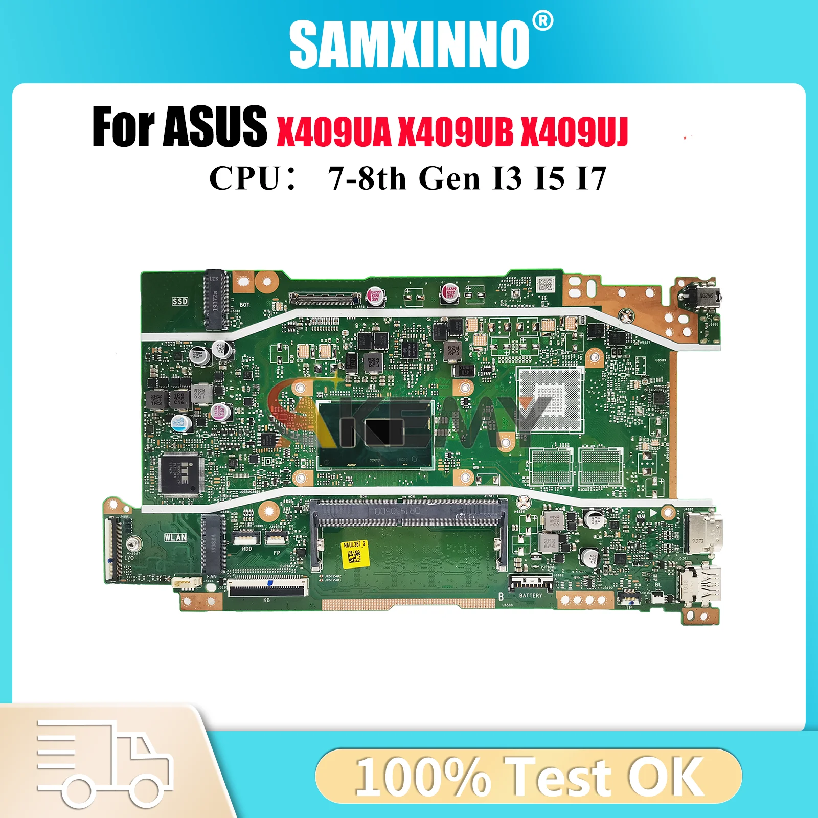 

X409UA Laptop Motherboard For ASUS VivoBook F409U F509U X409UJ A409U X409UA A509U X409UB X409U Mainboard I3 I5 I7 CPU tests OK