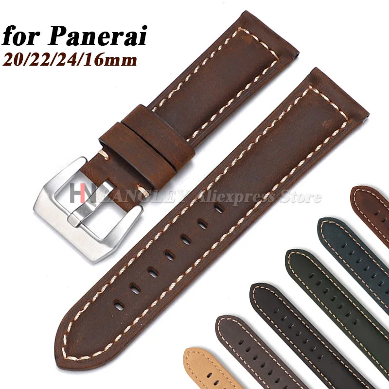 Ремешки из натуральной кожи для Panerai for Fossil for SEIKO for TISSOT, ремешок для браслета 20 мм, 22 мм, 24 мм, 26 мм, аксессуары для ремешков для часов