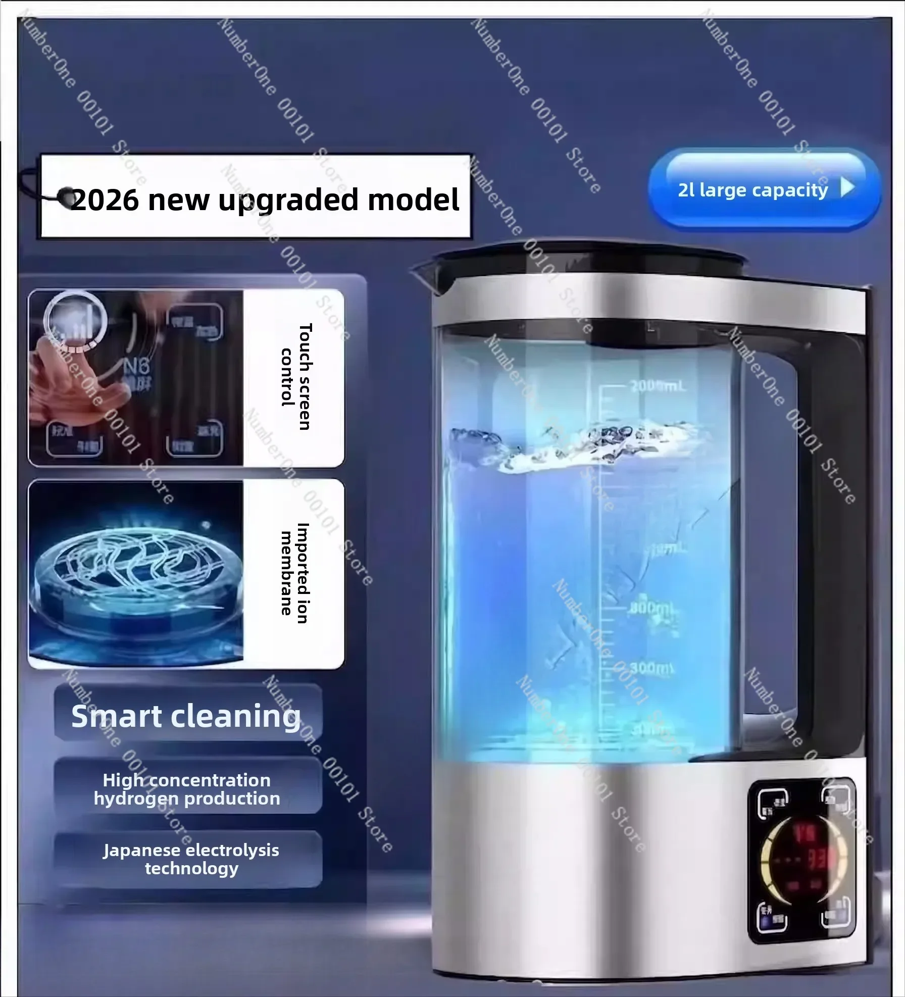 Hydrogen Water Generator | 2L Portable Health Drink Purifier, Alkaline Ionized Water Machine