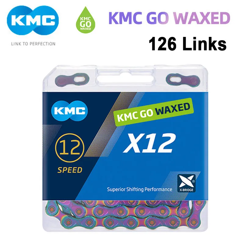 

KMC Waxed Go 12S Bicycle Chain X12 Aurora 12 Speed Wax Chains Road Bike Curren Mountain Bicycle Chain for Shimano M6100 M8100