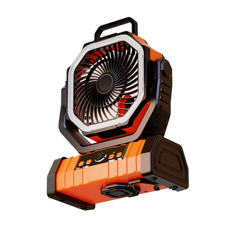 Camping Fan Outdoor Camping Fan with Light, 20000mAh Rechargeable, High Capacity, Long Lasting for Fishing and Camping