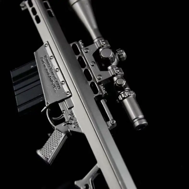 Detachable magazine alloy mini Barrett pistol 17CM sniper rifle model gun desktop decoration for boys, adult Christmas gift
