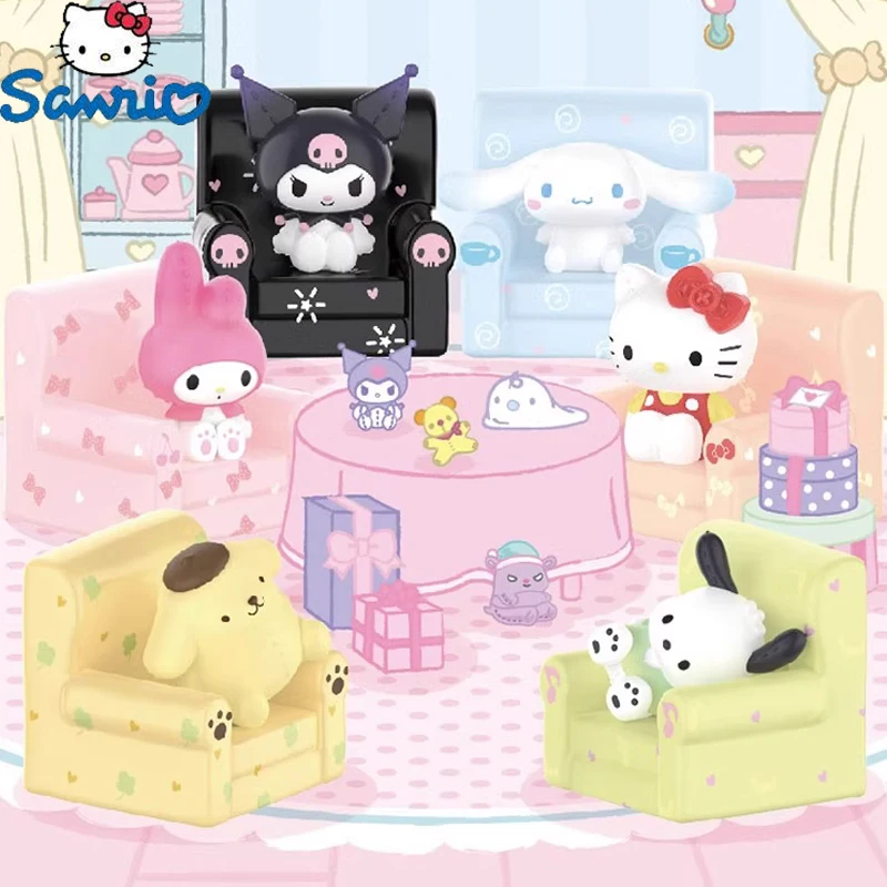 

Фигурка Sanrio из серии сидячие куклы, милая фигурка дивана, коричная Куруми, мимелоди, Hellokitty, экшн-фигурка, модели кукол, игрушки