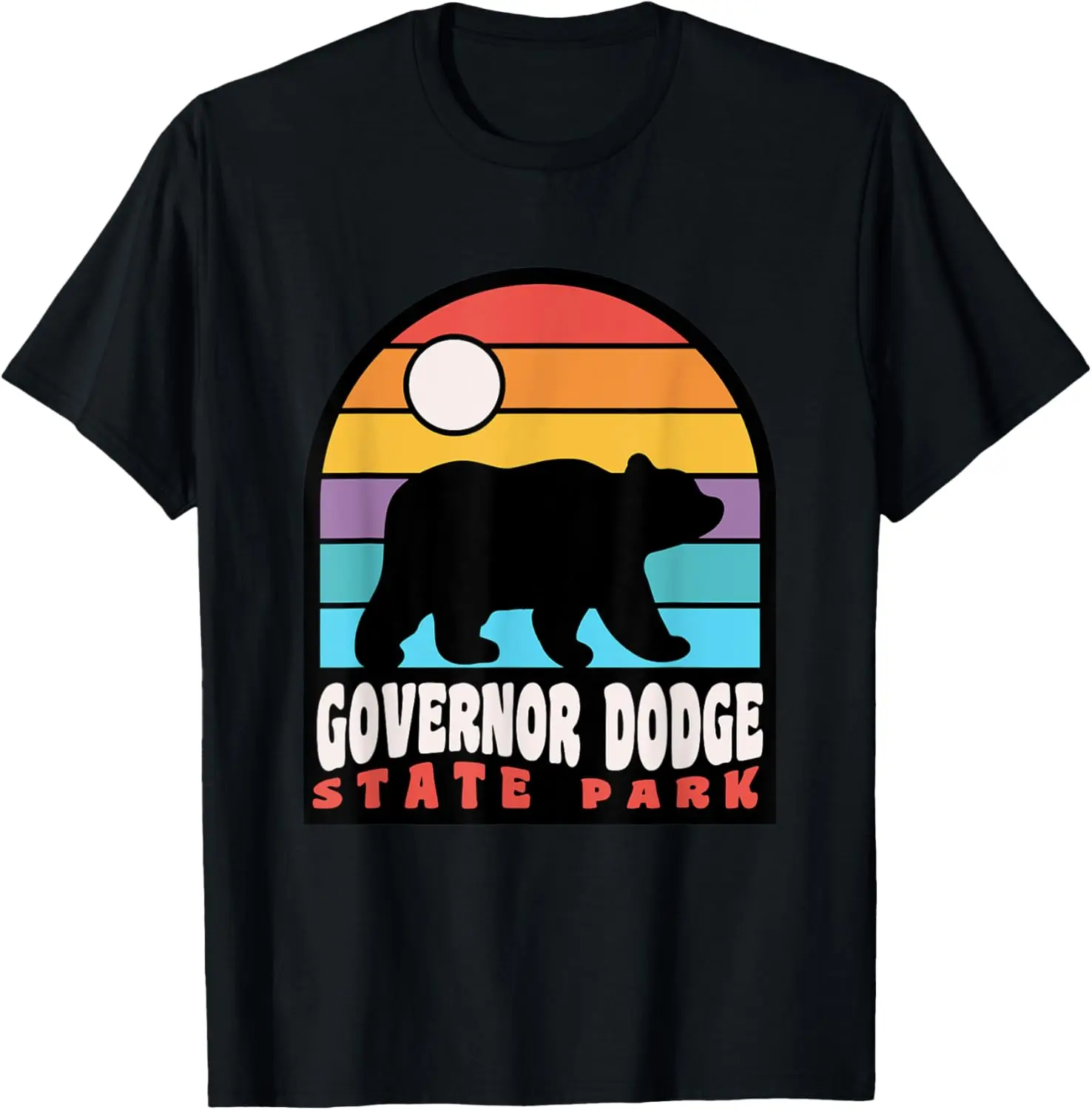 Governor Dodge State Park Camping Wisconsin Bear Retro T-Shirt