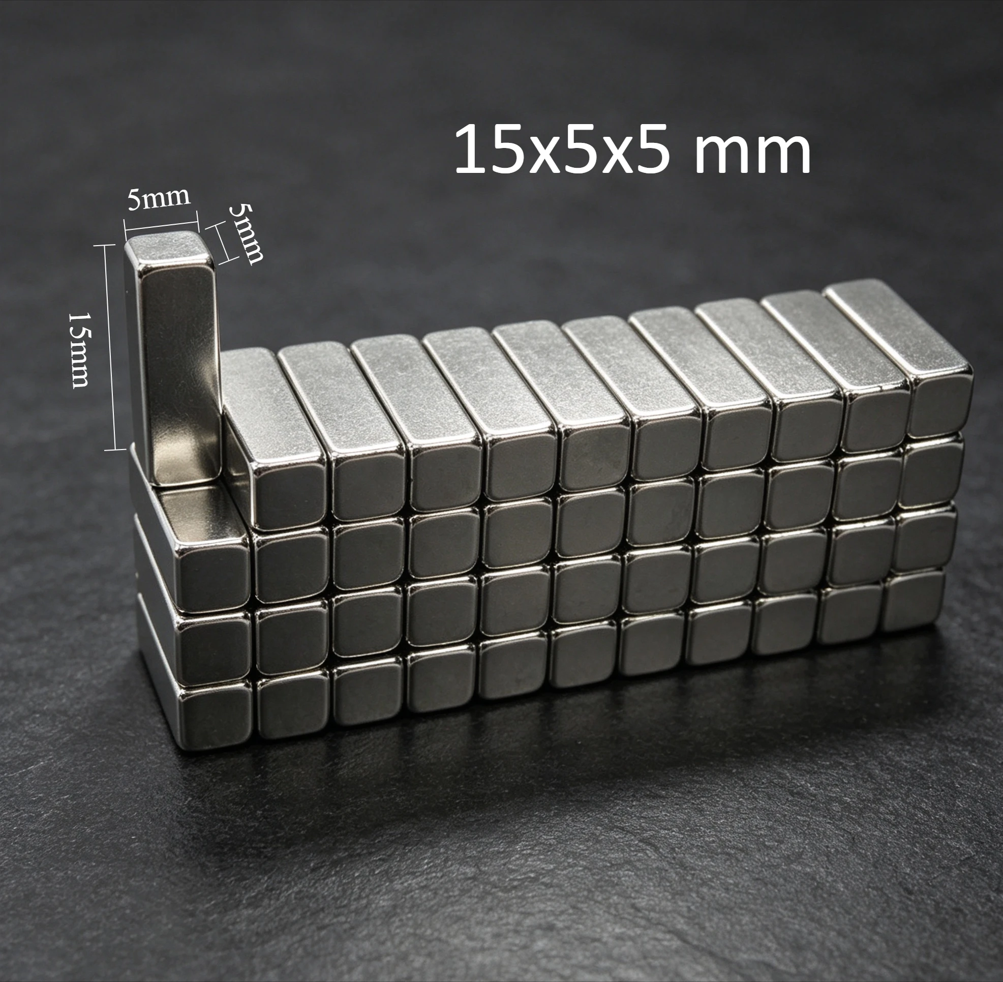Super Strong 15x5x5mm Neodymium Magnet Square Block NdFeB Permanent Magnet For DIY Handmade Gift Box Packaging Crafts