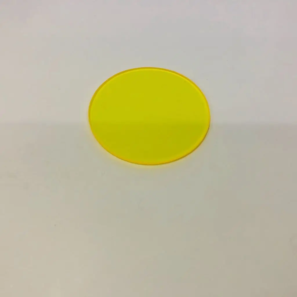5Pcs Total Size Round Diameter 39mm 1.5mm Thick 450nm Visible High Pass Filter Yellow Glass JB450